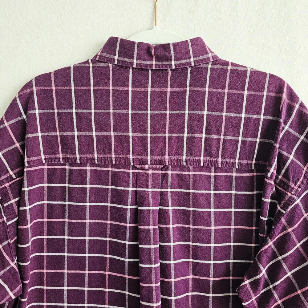 Men's Duck Head Classic Oxford Purple Plaid Long Sleeve Button Down Shirt XXL - Picture 6 of 7